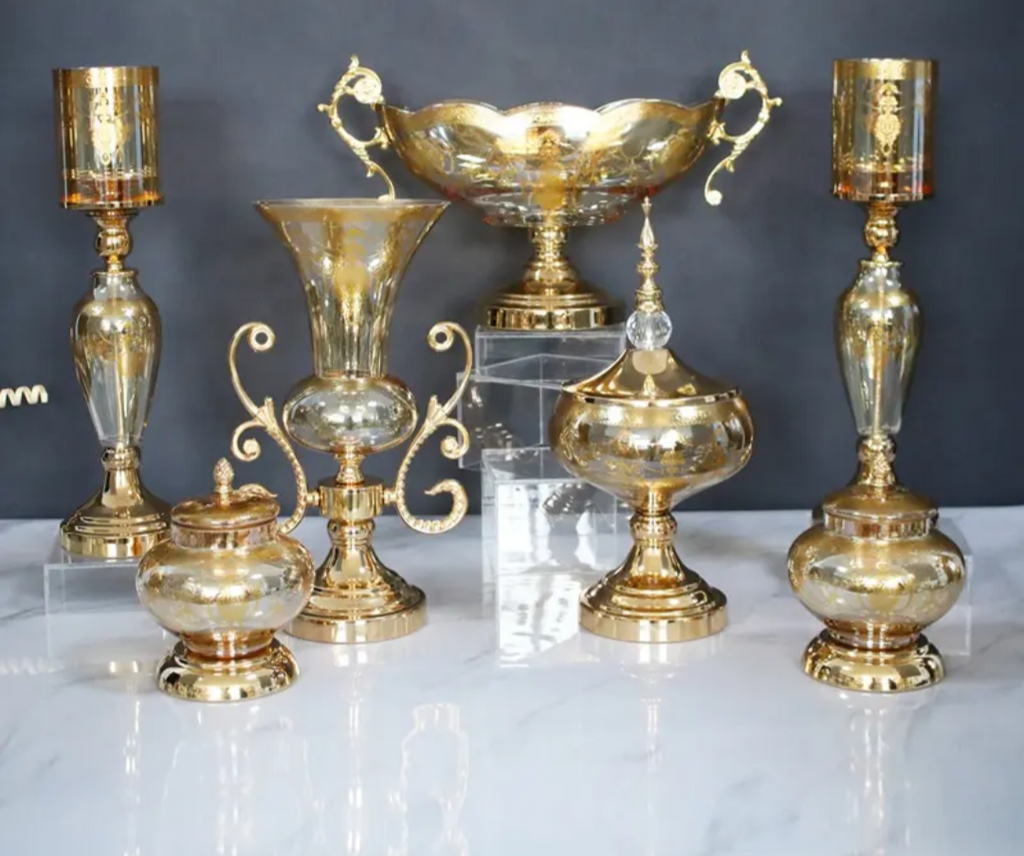7 Pcs Set Gold Home Decoration Items Luxury Living Home Decor Items